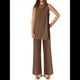 thumbnail image 2 of Conjunto de Dos Piezas para Mujer, Verano 2025, Camiseta Holgada Informal con Pantalones Anchos, Chándal A Juego. Caqui S, 2 of 6