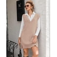 thumbnail image 3 of Zeagoo Womens Sweater Vest Dress Oversized Knitted Sleeveless Pullovers Sweaters V Neck Tank Sweater Dress Fall Winter, 3 of 6