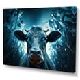 thumbnail image 2 of Designart "Flowing Blue Cow Portrait" Animals Cow Canvas Art Print, 2 of 7