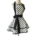 thumbnail image 2 of Hyzrz Lovely Handmade Cotton Retro Aprons for Women Girls Cake Kitchen Cook Apron for Mother's Gift (Black Dot), 2 of 8