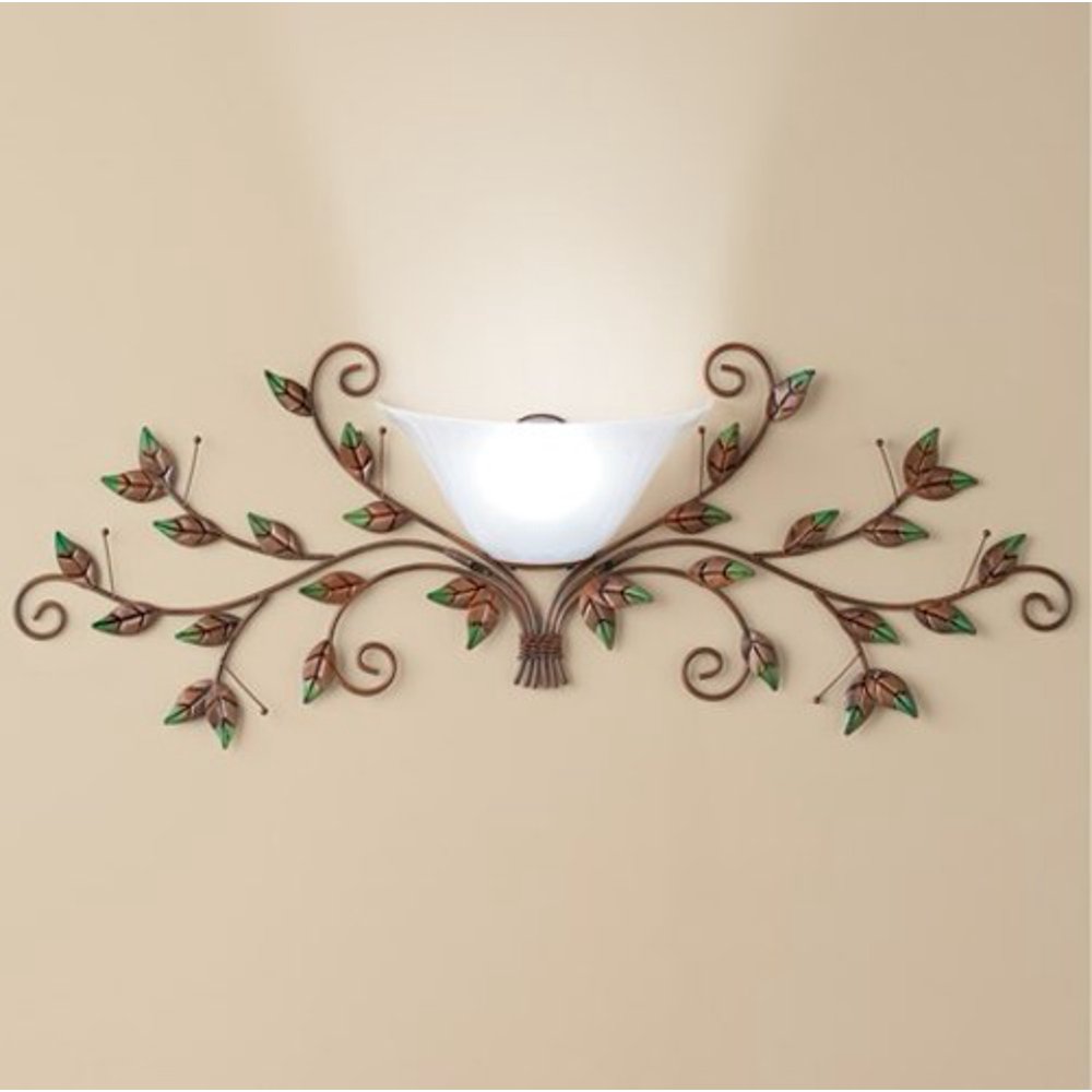 Metal Leaves Wall Sconce Lamp with Remote
