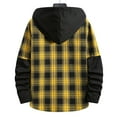 thumbnail image 3 of Dovford Men's Plaid Hoodie Flannel Shirt Jacket Casual Button Down Long Sleeve Lightweight Regular Fit Hooded Shacket Jackets, 3 of 6