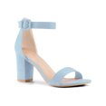 thumbnail image 1 of BLISSFUL STEP Woman's Sandals Block Heels Ankle Strap Open Toe Sandals Sky Blue 8.5, 1 of 6