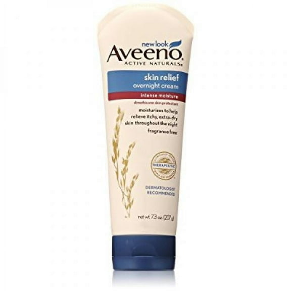 Aveeno Active Naturals Skin Relief Overnight Cream, Fragrance Free, 7.3 Ounce
