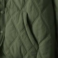 thumbnail image 4 of Hueook Coats for Women Women Warm Quilted Jackets for Women Long Sleeve Floral Soild Puffer Jacket Coats with Pockets Army Green 2X, 4 of 7