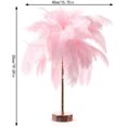 thumbnail image 4 of Luz de sombra de plumas decorada con plumas reales, color rosa grande y única, 4 of 4