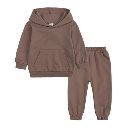 

AOOCHASLIY Baby Days 2PCS Outfits Kids Sports Tracksuits Long Sleeve Pullover Hoodies Sweatshirt and Sweatpants Fall Winter Suit