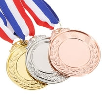 Shuliwen gold medal 9pcs Metal Award Medals Universal Wheat Pattern Medals with Number for Sports Academics Competition (Gold, Silver and Bronze, 3pcs for Each Color, Diameter 6.5CM)