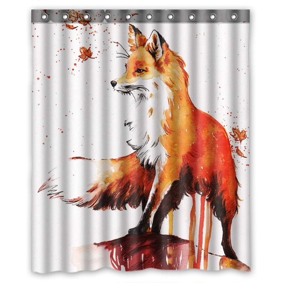 ZHANZZK Fox Autumn Maple Waterproof Bathroom Shower Curtain 60x72 Inches