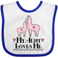 thumbnail image 3 of Inktastic Llama Aunt Loves Me Girls Girls Baby Bib, 3 of 4