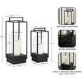 thumbnail image 6 of Kate and Laurel Brandt Modern Two-Piece Candle Holder Set, 7 x 7 x 19, Black, Transitional Wood and Metal Lantern Hurricane Candle Holders for Fireplace Mantel Display, 6 of 9