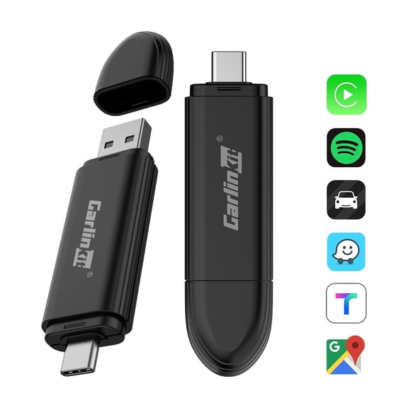 CarlinKit Mini 5C Wireless CarPlay Adapter Wired to Wireless 5.8Ghz Easy Installation for  Factory Wired Apple CarPlay Wireless Type-C/USB Adapter