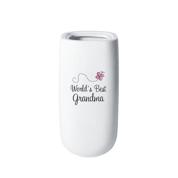 CafePress - Worlds Best Butterfly Gift - 10" Printed Porcelain Vase for Home Dcor, Living Room Shelf, Entryway, Table Decoration