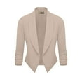 thumbnail image 2 of Hybrid & Company Womens Casual Work Office Open Front Blazer Jacket with Removable Shoulder Pads Made in USA, 2 of 4