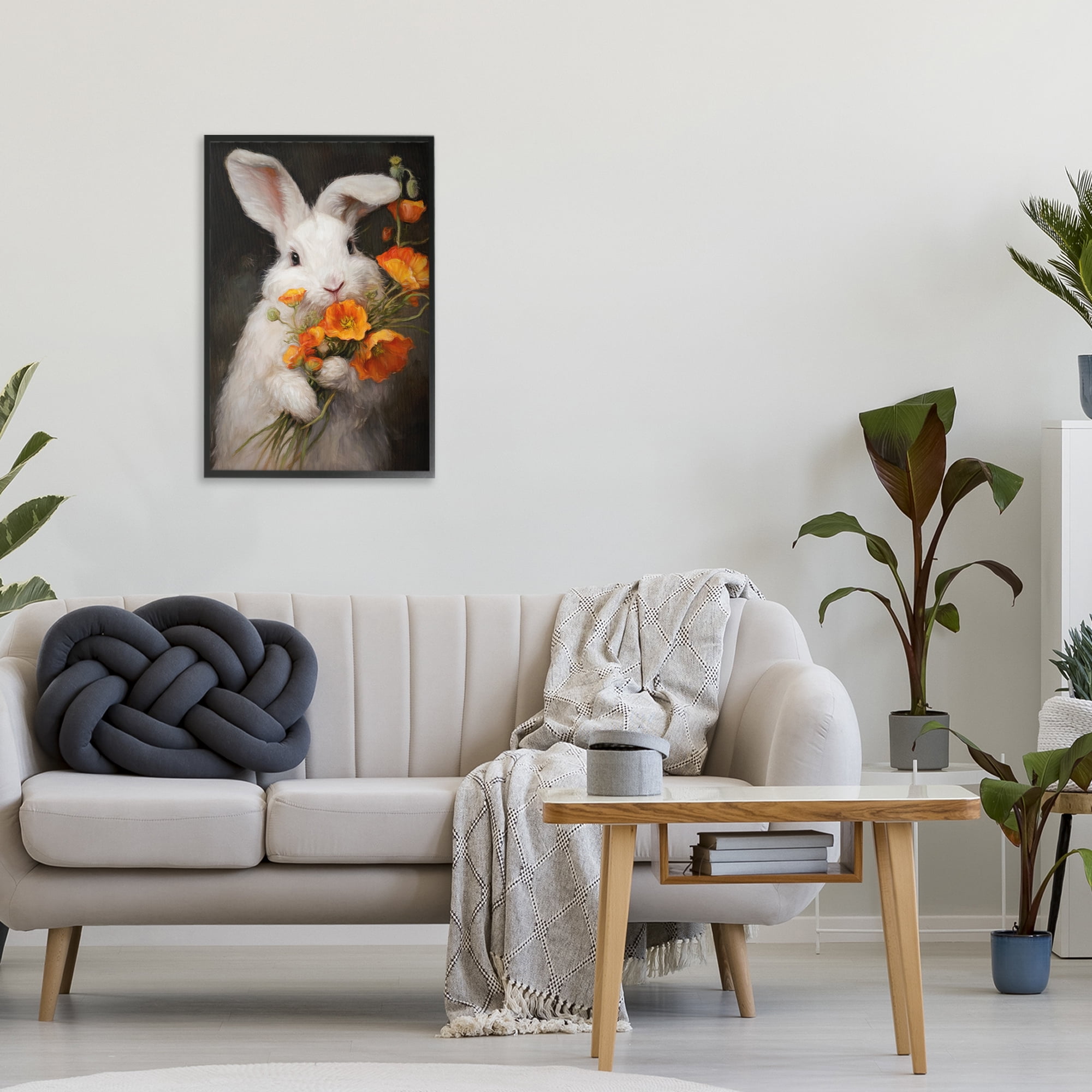 Stupell Industries Floppy Loves Her Poppies Black Framed Giclee Art, design by Tina LeCour