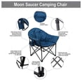 thumbnail image 3 of MF Studio Oversized Padded Moon Chair Camping Folding Saucer Chairs with Cup Holder and Carry Bag, Supports up to 400lbs, Dark Blue, 3 of 5