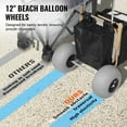 thumbnail image 3 of VEVOR Beach Dolly with Big Wheels for Sand, 29.9" x 15.4" Cargo Deck, w/ 12" Balloon Wheels, 165LBS Loading Capacity Folding Sand Cart & 27" to 44.7" Adjustable Height, Heavy Duty Cart for Beach, 3 of 9