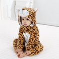 thumbnail image 2 of Coerni New Born Flannel Jumpsuit Cute Animal Fleece Hooded Romper Warm Zip up Thick Suit Baby Bodysuit Halloween Crawling Overall, 2 of 4