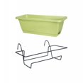 thumbnail image 1 of S SERENABLE Balcony Hanging Planter with Bracket Easily Install Versatile 17x7.4x5.9inch Black Rack, 1 of 8