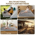 thumbnail image 5 of Floor Mattress, Padded Japanese Futon Mattress Quilted Bed Mattress Topper, Extra Thick Folding Roll Up Sleeping Pad Breathable Floor Lounger Guest Bed for Camping Couch, Gray, Queen Size, 5 of 8