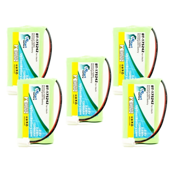 5x Pack - UpStart Battery VTech CS6129-54 Battery - Replacement for VTech Cordless Phone Battery (1500mAh, 2.4V, NI-MH)