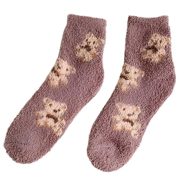 TELOLY 2026 New Fuzzy Socks for Women Chic Neutral Tones Knee High Socks for Women Daily Fashion Flexibility Knee High Socks for Winter Casual Daily Home Travel Coffee