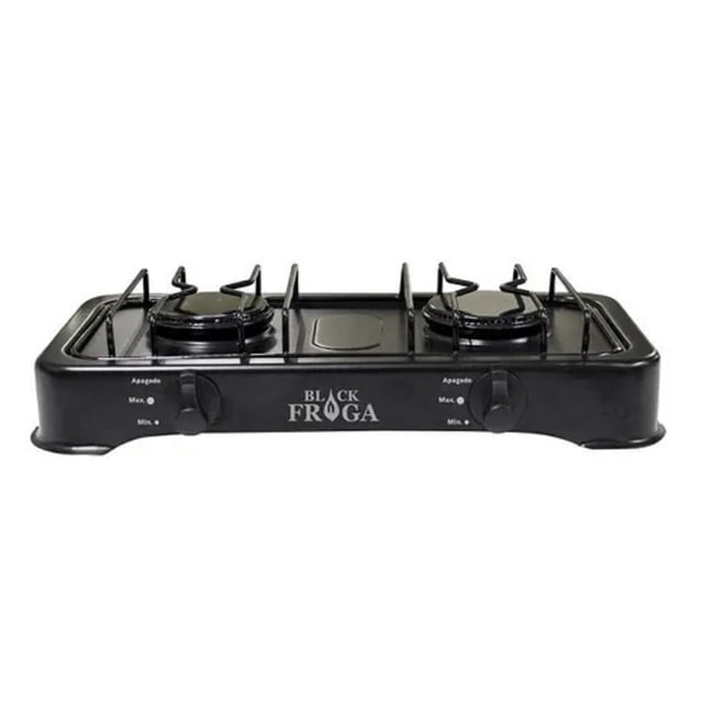Parrilla Sobreponer 2 Quemadores Pintada Camping Negro Fraga Fraga P502_NEG