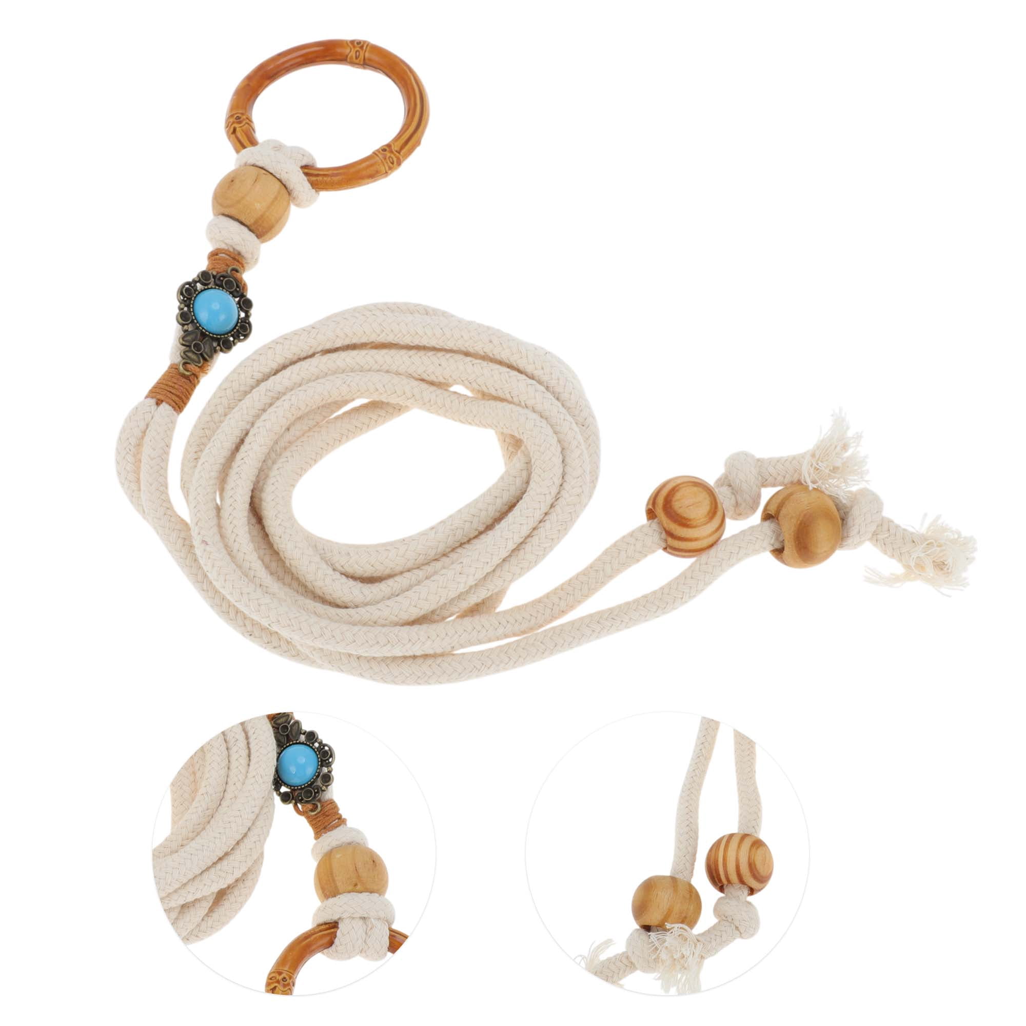 Unique Bargains Buckle Bohemian Waist Rope Adjustable Tie Design 1 Pc Bamboo Buckle