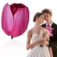 thumbnail image 2 of Artificial Silk Tulip Flower Heads, Faux Tulip Blooms Fake Floral Heads,Realistic Soft Texture Durable Vibrant Heads for Bridal Bouquets Wreath Table Centerpieces Home Wedding DIY Decor,Rose red, 2 of 9