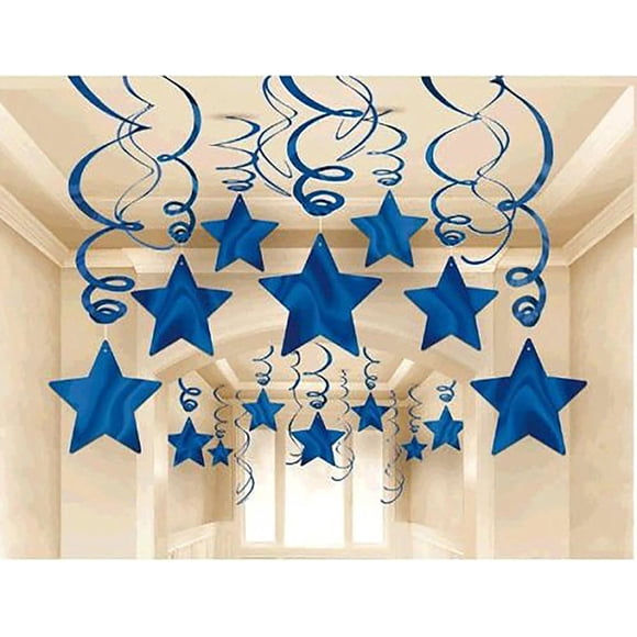 Swirl Decorations AimtoHome Party Blue con estrella, paquete de 30