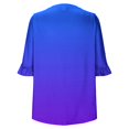 thumbnail image 5 of Viluyesy Women's 3/4 Sleeves T-Shirt V-Neck Shirt Tops Loose Blouse Blue Size S, 5 of 7