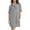 Dark Grey, variant on Women Summer Casual Loose Fit Short Sleeve Striped Shirt Dress