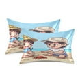 thumbnail image 2 of Children's Beach Satin Pillowcase 20''x30'' Double-Sided Print Soft Wrinkle Resistant, 2 of 9