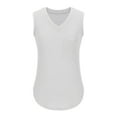 thumbnail image 4 of AherBiu Débardeurs pour Femmes Col en V Été Décontracté Sans Manches Haut T-Shirts Chemises Blouse Débardeurs Confortables, 4 of 5