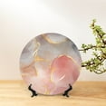 thumbnail image 6 of Salouo Abstract Marble Texture Pattern Bone China Decorative Plate,Holiday Decor Decorative Ceramic Plates with Stand Elegant Home DéCor for Hallway/Living Room/Bedroom-7in, 6 of 6