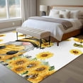 thumbnail image 5 of Summer Floral Washable Area Rug 8 x 10 ft Watercolor Sunflower Cartoon Gnome Farm Bee, Soft Non Slip Rugs Stain Repellent Indoor Felt Carpet for Living Dining Room Bedroom Home Office, 5 of 9