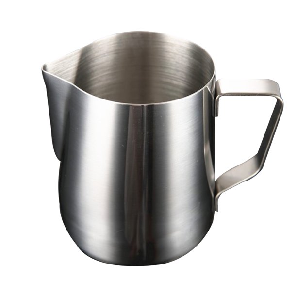 Injueey Jarra para espuma de leche de acero inoxidable para cocina, jarra de café artesanal, herramienta para café con leche, suministros Juegos de servir café y té Plata 350 ml