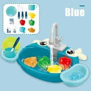 Amyove Kitchen Simulation Sink Toys Circulating Water Electric Sink Early Childhood Parent-child Toys For Kids