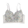 thumbnail image 1 of Top de corsé con diamantes de imitación, elegante sujetador de corsé para disfraces, cócteles 34B Blanco, 1 of 9