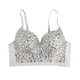 thumbnail image 1 of Corsé de diamantes de imitación brillante para mujer, sujetador de corsé para fiesta temática de danza del vientre 34B, 1 of 8