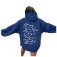 thumbnail image 4 of TINZ Sweat à Capuche Imprimé Lettre pour Femmes, Manches Longues, avec Poches, Décontracté, Fermeture Éclair devant, 4 of 4
