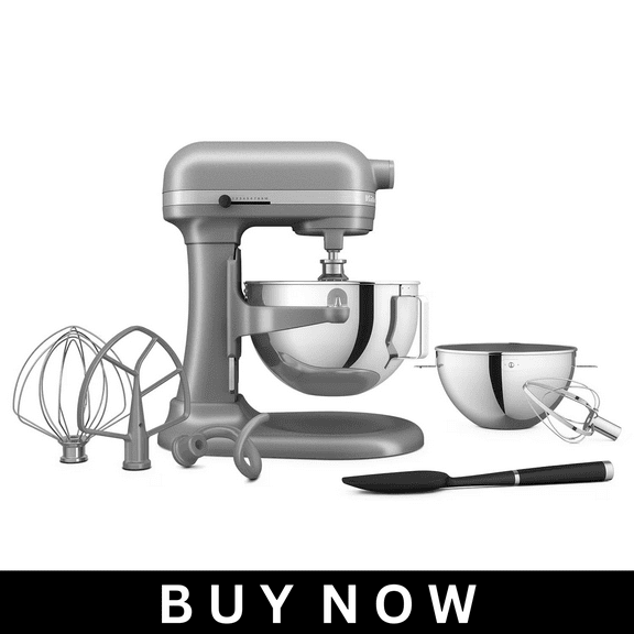 KitchenAid 5.5 Quart Bowl‑Lift Stand Mixer – Contour Silver, Powerful Motor with Attachments