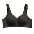 thumbnail image 3 of Dorinao Women's Front Buckle Wireless Vest Bra – Seamless Comfort for Sports & Daily Wear, Black, 44G, 3 of 9