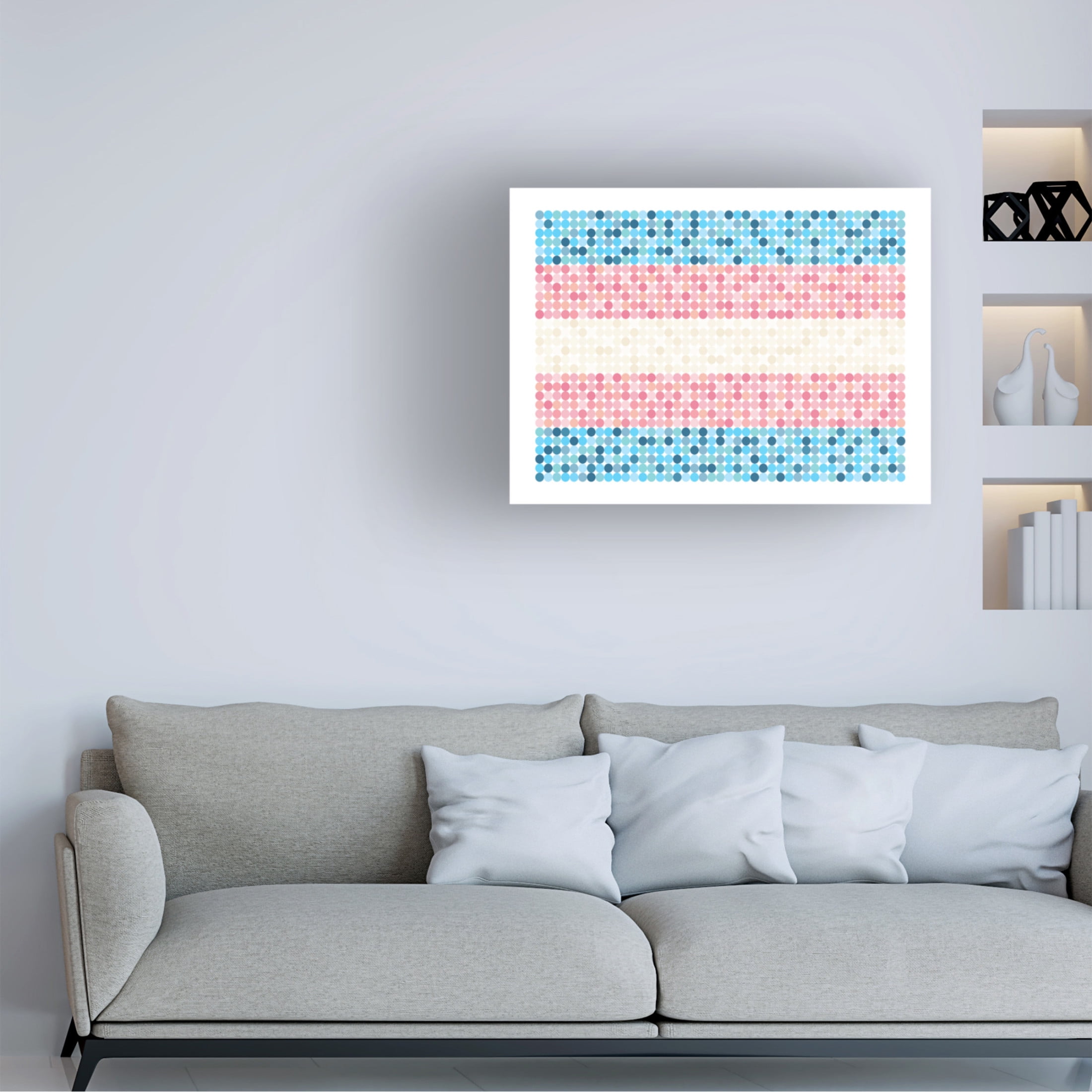 Canvas Wall Art - Tom Quartermaine 'Abstract Circle Transgender Pride Flag' Wall Art for Living Room, Bedroom, or Office Décor by Trademark Fine Art - 32 x 24 Inches
