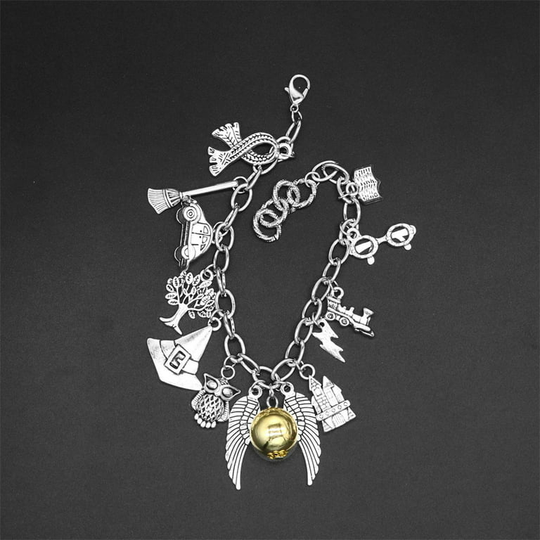 Harry Potter Wizard School + Stainless Steel + Charm Bracelets + Women's + Charm Bracelets