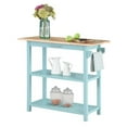 thumbnail image 3 of Pemberly Row Three-Tier Butcher Block Kitchen Prep Island w/Drawer in Blue Wood, 3 of 10