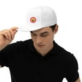 thumbnail image 6 of TEQUAN Flat Brim Hat Snapback Hats, Happy Smile Face Pattern Adjustable Men Baseball Cap (White), 6 of 6