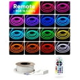 thumbnail image 3 of Shine Decor 32FT LED RGB Neon Rope Lights, ETL-Listed AC 110-120V Neon LED Strip Lights SMD5050 80LEDs/m with Remote, Dimmable Multicolor Change Flexible Neon Rope Lighting Waterproof for In&Outdoor, 3 of 7