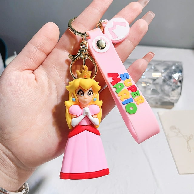 Llaveros 3D de Anime, venta al por mayor, llavero de coche, llavero cortado de Mario, llavero de Pvc de dibujos animados, llavero de goma personalizado de alta calidad
