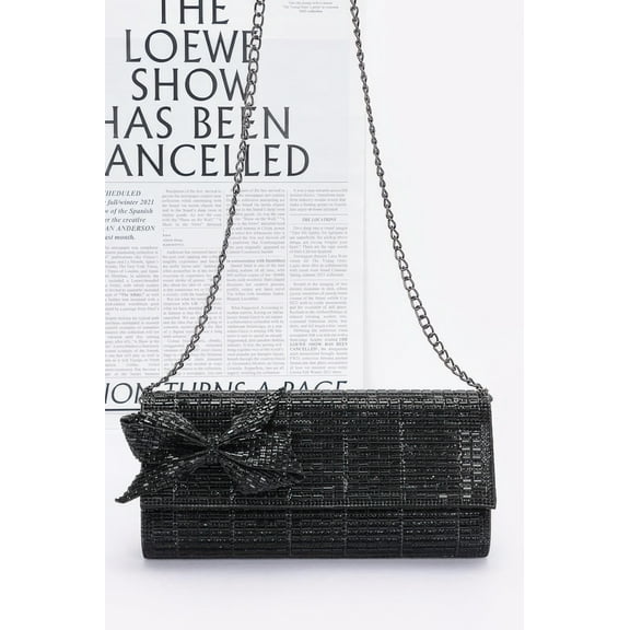 Rhinestone Party Clutch W/ Rhinestone Bow
